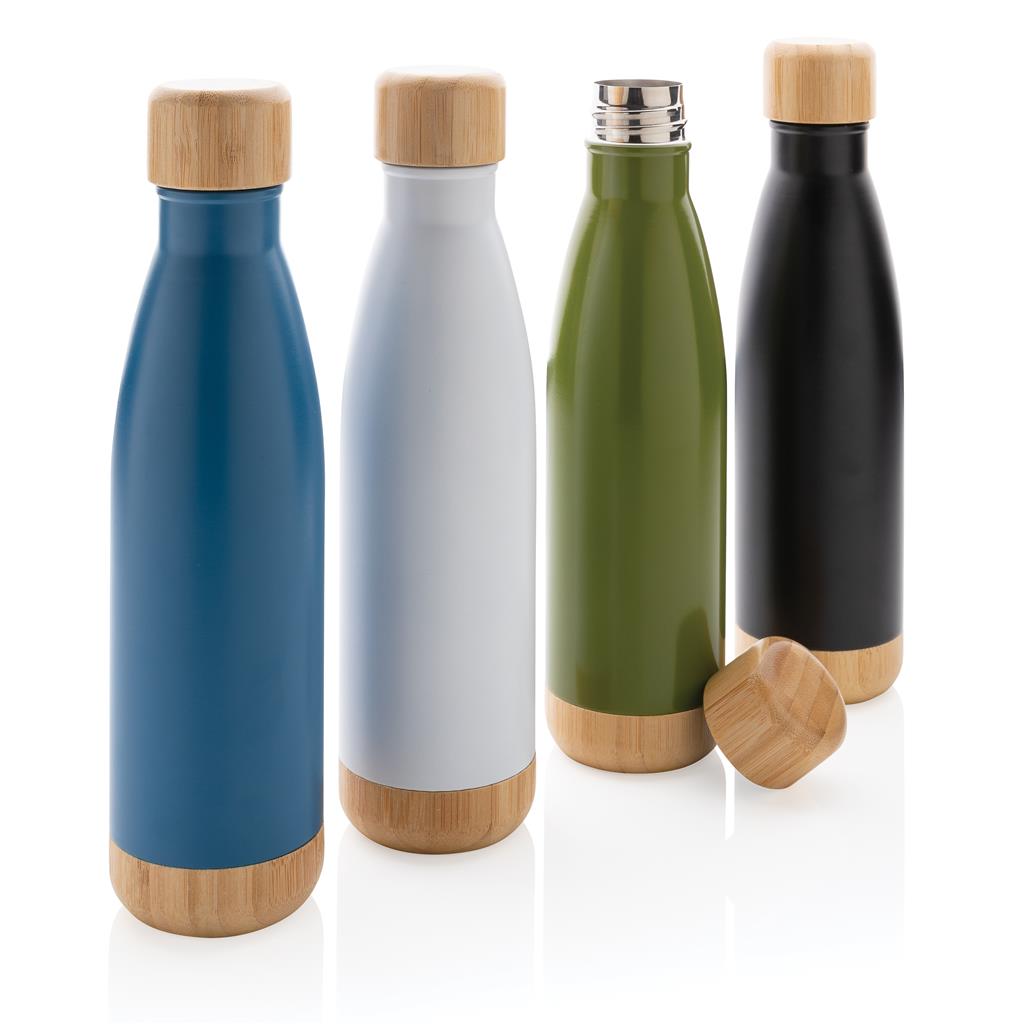Double Wall Stainless Bottle with Bamboo Lid and Base  product main image