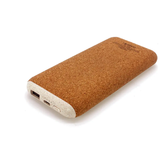 Portable Cork Wireless Power Bank Eco Friendly Wheat Straw Mobile Power Bank 10000mah  product main image